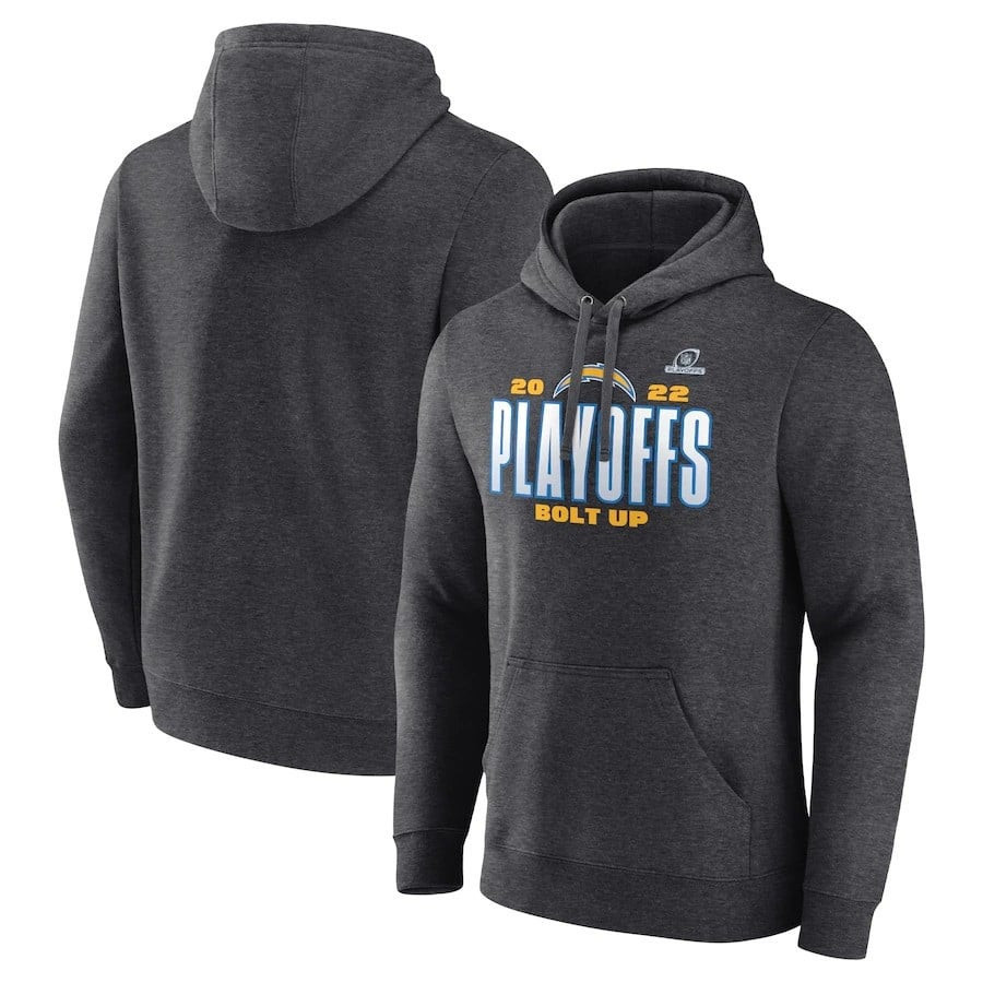 Los Angeles Chargers 2022 NFL Playoffs Our Time Pullover Hoodie - Charcoal