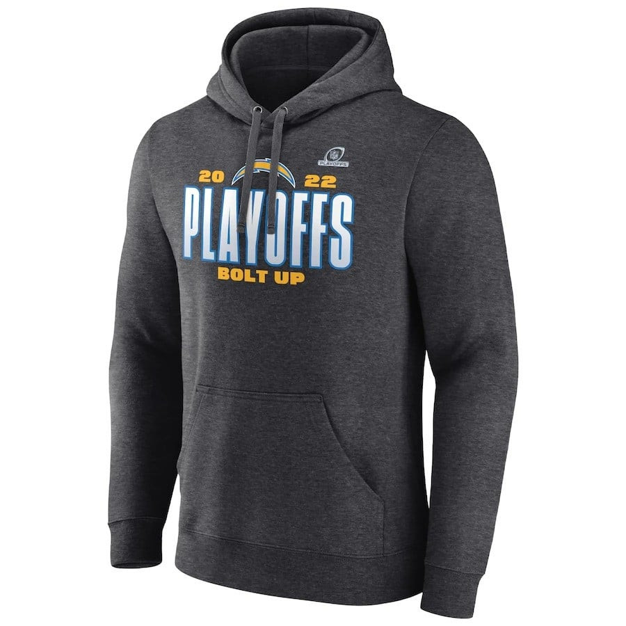 Los Angeles Chargers 2022 NFL Playoffs Our Time Pullover Hoodie - Charcoal