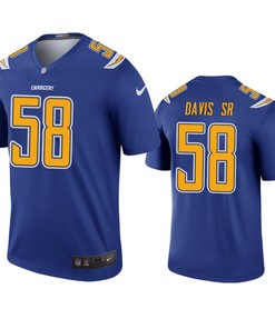 Los Angeles Chargers #58 Thomas Davis Sr Royal Color Rush Legend Jersey - Mens