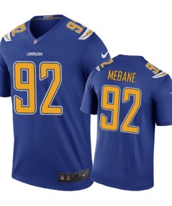 Los Angeles Chargers #92 Brandon Mebane Nike Color Rush Royal Jersey