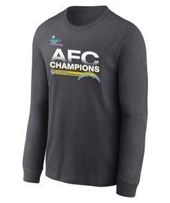 Los Angeles Chargers AFC Champions Locker Room Trophy Collection Dark Heather Sweatshirt
