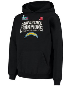 Los Angeles Chargers AFC Conference Champions Black Pullover Hoodie