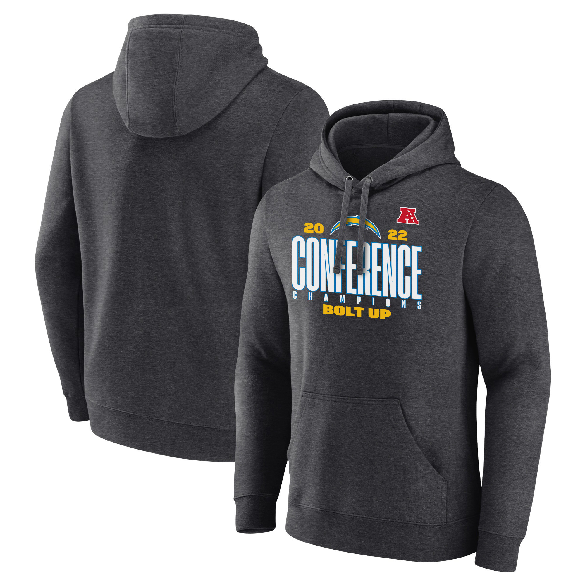 Los Angeles Chargers AFC Conference Champions Bolt Up Black Pullover Hoodie