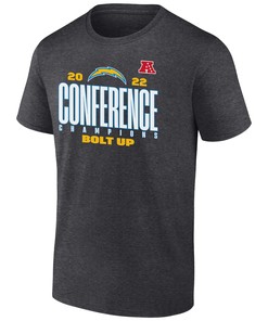 Los Angeles Chargers AFC Conference Champions Bolt Up T-shirt - Charcoal