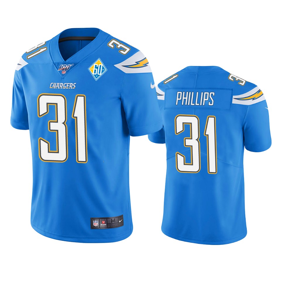 Los Angeles Chargers Adrian Phillips Light Blue 60th Anniversary Vapor Limited Jersey