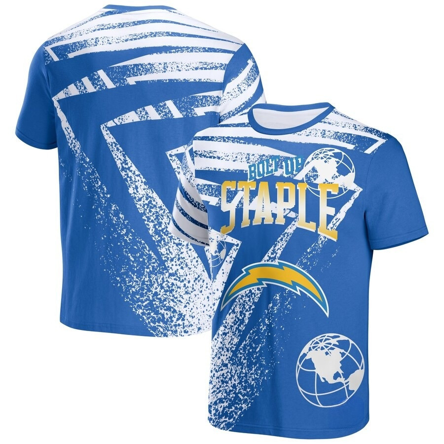 Los Angeles Chargers All Over Print T-Shirt - Blue