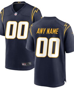 Los Angeles Chargers Alternate Custom 00 Game Jersey - Navy