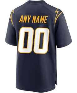 Los Angeles Chargers Alternate Custom 00 Game Jersey - Navy