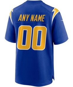 Los Angeles Chargers Alternate Custom 00 Game Jersey - Royal
