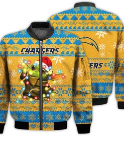Los Angeles Chargers Baby Yoda Star Wars Sports Football American Ugly Christmas Gifts Unisex 3D Bomber Jacket