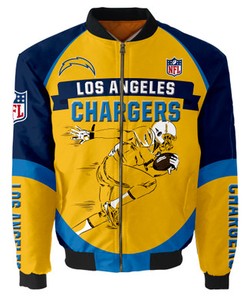Los Angeles Chargers Bomber Jacket Graphic Running men gift for fans