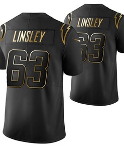 Los Angeles Chargers Corey Linsley 63 2021 Nfl Golden Brandedition Black Jersey Gift For Chargers Fans