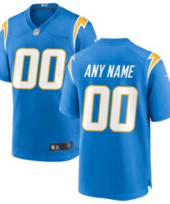 Los Angeles Chargers Custom 00 Game Jersey - Powder Blue