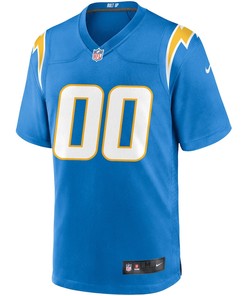 Los Angeles Chargers Custom 00 Game Jersey - Powder Blue