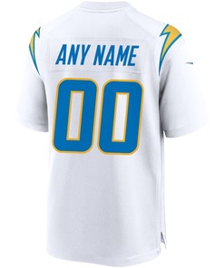 Los Angeles Chargers Custom 00 Game Jersey - White