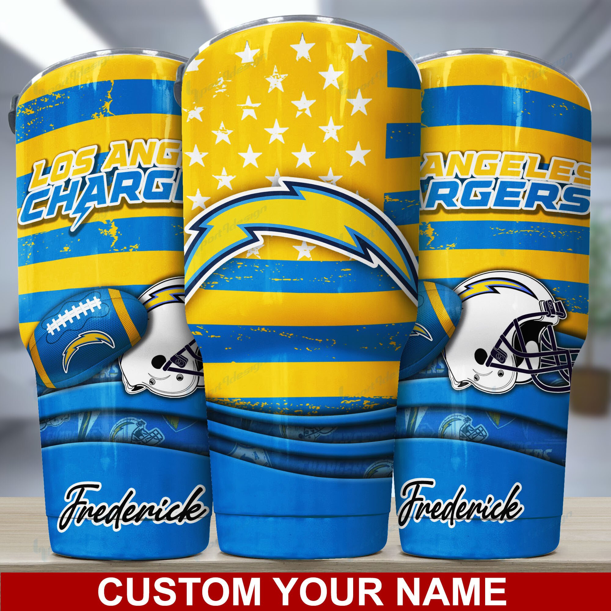 Los Angeles Chargers Custom Name Tumbler