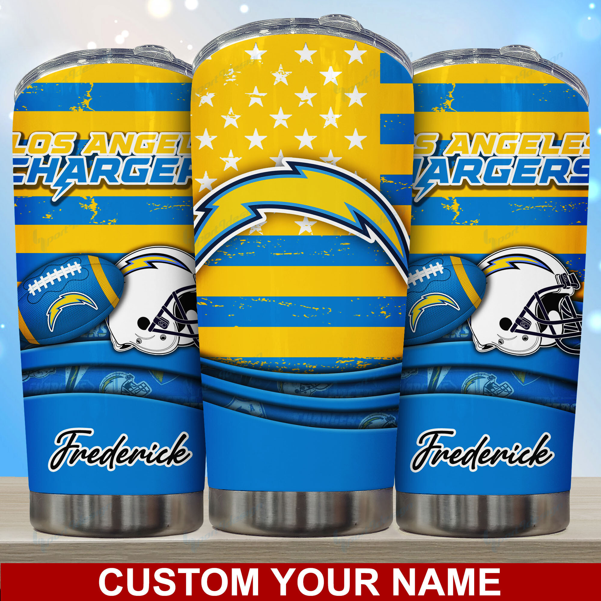 Los Angeles Chargers Custom Name Tumbler