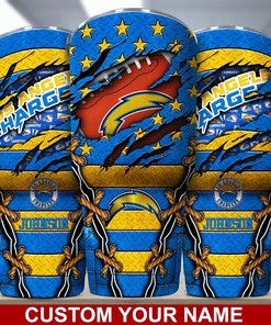 Los Angeles Chargers Custom Name Tumbler - Personalized Gift for Fans