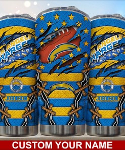 Los Angeles Chargers Custom Name Tumbler - Personalized Gift for Fans