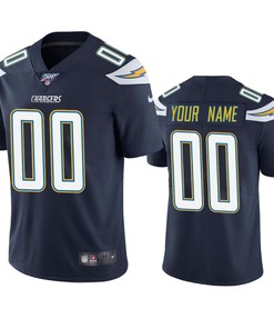 Los Angeles Chargers Custom Navy 100th Season Vapor Limited Jersey