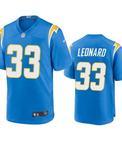 Los Angeles Chargers Deane Leonard 33 Powder Blue Game Jersey