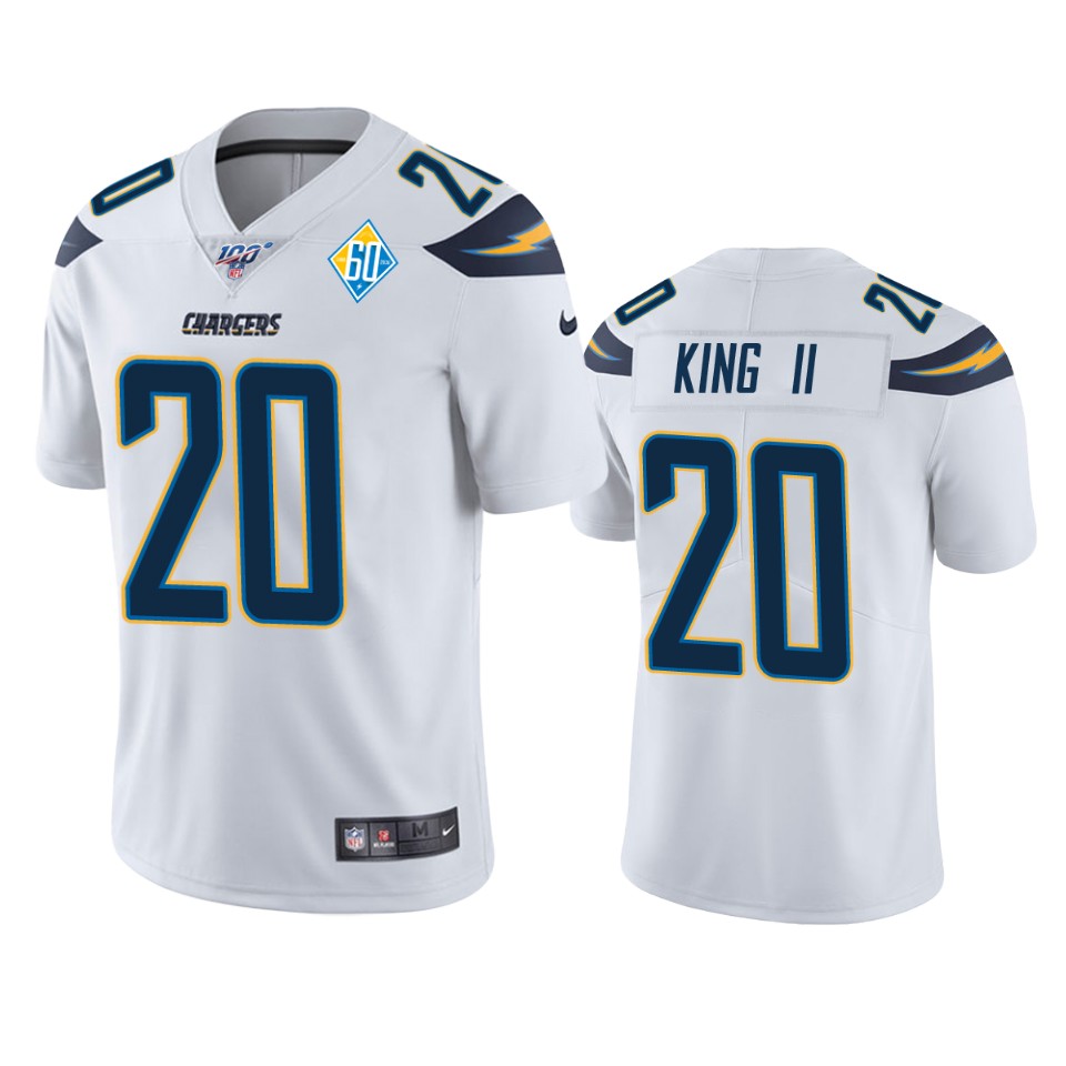 Los Angeles Chargers Desmond King White 60th Anniversary Vapor Limited Jersey