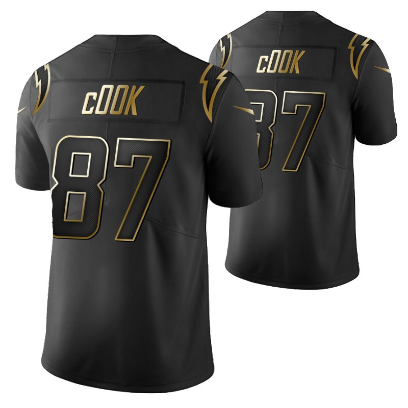 Los Angeles Chargers Jared Cook 87 2021 Nfl Golden Brandedition Black Jersey Gift For Chargers Fans