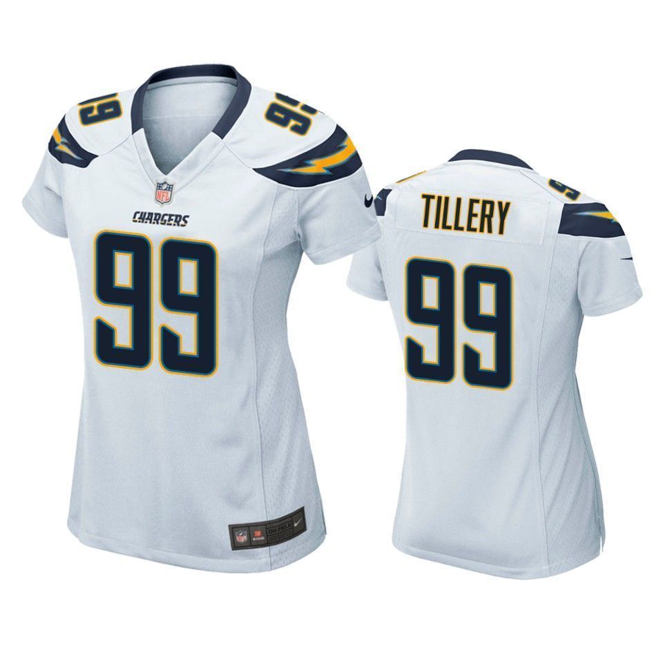 Los Angeles Chargers Jerry Tillery 2019 Nfl Draft White Game Womens Jersey