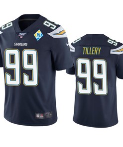 Los Angeles Chargers Jerry Tillery Navy 60th Anniversary Vapor Limited Jersey