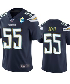 Los Angeles Chargers Junior Seau Navy 60th Anniversary Vapor Limited Jersey