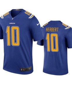 Los Angeles Chargers Justin Herbert Royal Color Rush Legend Jersey