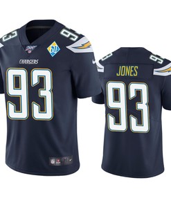 Los Angeles Chargers Justin Jones Navy 60th Anniversary Vapor Limited Jersey