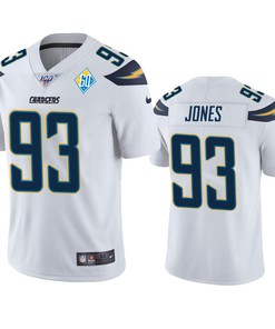 Los Angeles Chargers Justin Jones White 60th Anniversary Vapor Limited Jersey