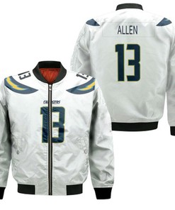 Los Angeles Chargers Keenan Allen Game White Jersey Inspired Style Bomber Jacket