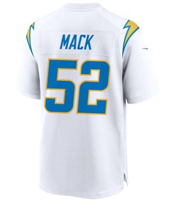 Los Angeles Chargers Khalil Mack 52 Game Jersey - White Jersey