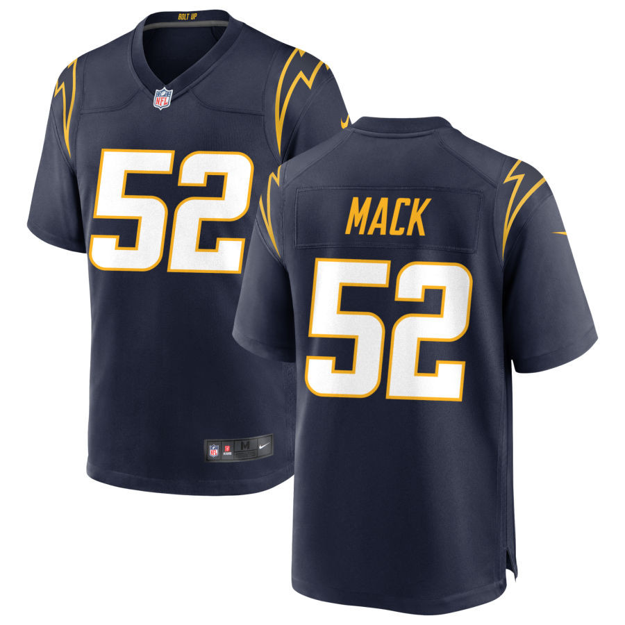 Los Angeles Chargers Khalil Mack 52 Nfl Game Black Jersey Gift For Chargers Fans