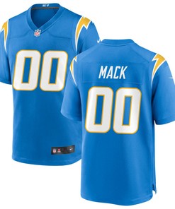 Los Angeles Chargers Khalil Mack Custom Number 00 Light Blue Alternate Game Jersey Jersey