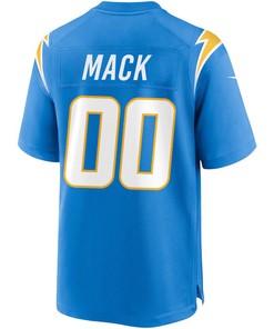 Los Angeles Chargers Khalil Mack Custom Number 00 Light Blue Alternate Game Jersey Jersey