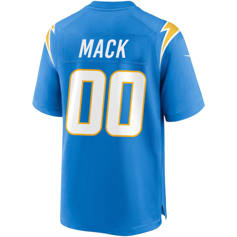 Los Angeles Chargers Khalil Mack Custom Number 00 Light Blue Alternate Game Jersey Jersey