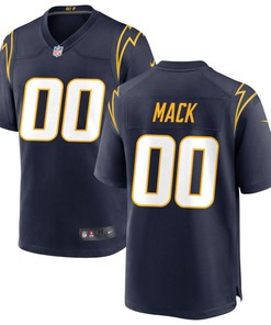 Los Angeles Chargers Khalil Mack Custom Number 00 Navy Alternate Game Jersey Jersey