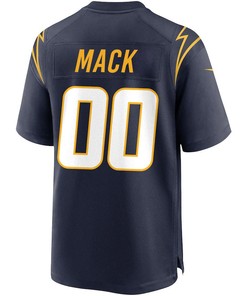 Los Angeles Chargers Khalil Mack Custom Number 00 Navy Alternate Game Jersey Jersey