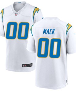 Los Angeles Chargers Khalil Mack Custom Number 00 White Alternate Game Jersey Jersey