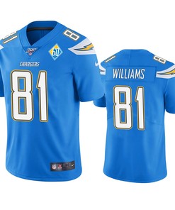 Los Angeles Chargers Mike Williams Light Blue 60th Anniversary Vapor Limited Jersey