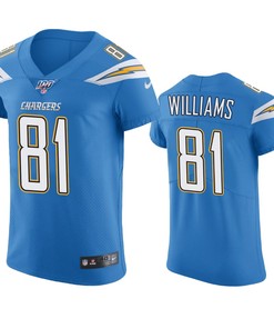 Los Angeles Chargers Mike Williams Powder Blue 100th Season Vapor Elite Jersey