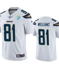 Los Angeles Chargers Mike Williams White 60th Anniversary Vapor Limited Jersey