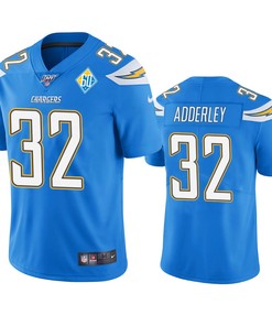 Los Angeles Chargers Nasir Adderley Light Blue 60th Anniversary Vapor Limited Jersey