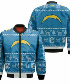 Los Angeles Chargers Nfl Ugly Sweatshirt Christmas 3D Bomber Jacket Model 3398