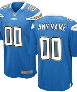 Los Angeles Chargers Nike Game Custom Jersey - Light Blue