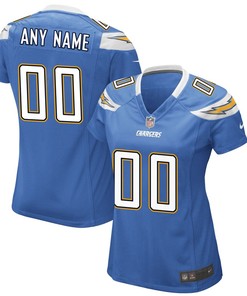 Los Angeles Chargers Nike Womens Custom Game Jersey - Light Blue
