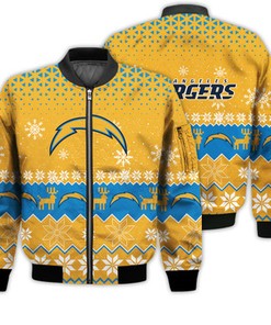 Los Angeles Chargers Sports Football American Ugly Christmas Sweater Gifts Unisex 3D Bomber Jacket